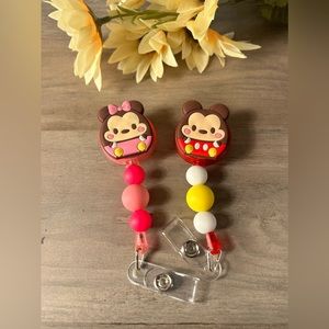 Mickey & Minnie Badge Reel Bundle